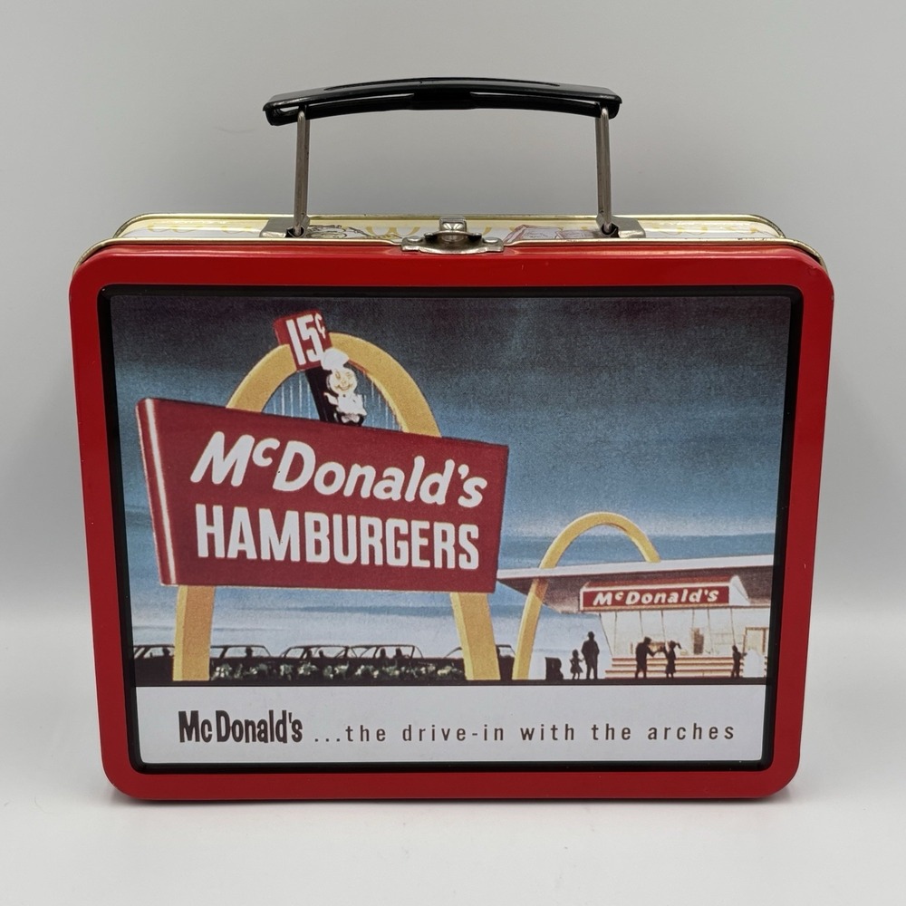 Vintage 1998 McDonalds Tin Lunchbox Metal Lunch Box Restaurant‎ Fast Food